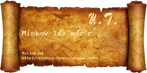 Miskov Tömör névjegykártya